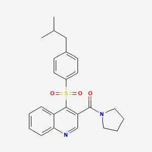 B2664989 {4-[(4-Isobutylphenyl)sulfonyl]-3-quinolyl}(1-pyrrolidinyl)methanone CAS No. 1358669-55-2