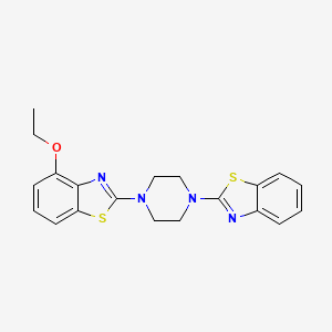 molecular formula C20H20N4OS2 B2664995 2-[4-(1,3-苯并噻唑-2-基)哌嗪-1-基]-4-乙氧基-1,3-苯并噻唑 CAS No. 862977-05-7