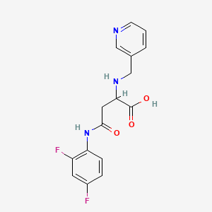 molecular formula C16H15F2N3O3 B2665001 4-((2,4-Difluorophenyl)amino)-4-oxo-2-((pyridin-3-ylmethyl)amino)butanoic acid CAS No. 1048006-33-2