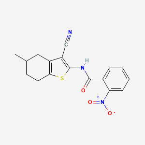 molecular formula C17H15N3O3S B2665005 N-(3-氰基-5-甲基-4,5,6,7-四氢苯并[b]噻吩-2-基)-2-硝基苯甲酰胺 CAS No. 313404-15-8