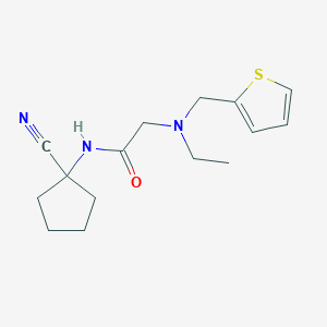molecular formula C15H21N3OS B2665020 N-(1-cyanocyclopentyl)-2-{ethyl[(thiophen-2-yl)methyl]amino}acetamide CAS No. 1240714-75-3