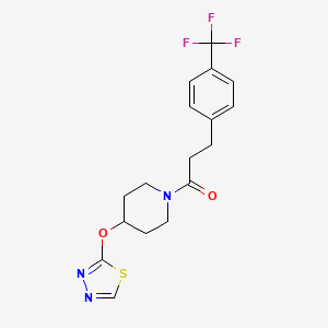 molecular formula C17H18F3N3O2S B2665027 1-(4-((1,3,4-Thiadiazol-2-yl)oxy)piperidin-1-yl)-3-(4-(trifluoromethyl)phenyl)propan-1-one CAS No. 2194848-73-0