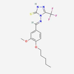 4-[(E)-(3-methoxy-4-pentoxyphenyl)methylideneamino]-3-(trifluoromethyl)-1H-1,2,4-triazole-5-thione