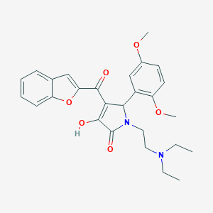 molecular formula C27H30N2O6 B266505 4-(1-benzofuran-2-ylcarbonyl)-1-[2-(diethylamino)ethyl]-5-(2,5-dimethoxyphenyl)-3-hydroxy-1,5-dihydro-2H-pyrrol-2-one 