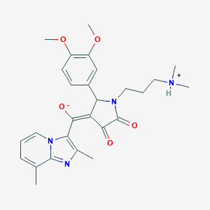 (E)-{2-(3,4-dimethoxyphenyl)-1-[3-(dimethylammonio)propyl]-4,5-dioxopyrrolidin-3-ylidene}(2,8-dimethylimidazo[1,2-a]pyridin-3-yl)methanolate