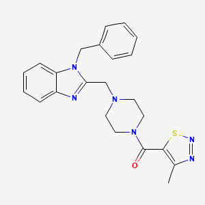 (4-((1-benzyl-1H-benzo[d]imidazol-2-yl)methyl)piperazin-1-yl)(4-methyl-1,2,3-thiadiazol-5-yl)methanone