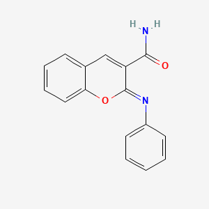 (2Z)-2-(phenylimino)-2H-chromene-3-carboxamide