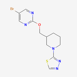 2-[3-[(5-Bromopyrimidin-2-yl)oxymethyl]piperidin-1-yl]-1,3,4-thiadiazole