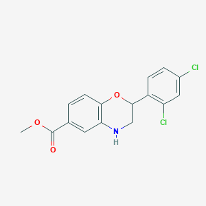 molecular formula C16H13Cl2NO3 B2665097 甲酸甲酯2-(2,4-二氯苯基)-3,4-二氢-2H-苯并[B][1,4]噁嗪-6-羧酸酯 CAS No. 2007909-33-1