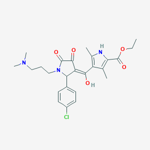 ethyl 4-({2-(4-chlorophenyl)-1-[3-(dimethylamino)propyl]-4-hydroxy-5-oxo-2,5-dihydro-1H-pyrrol-3-yl}carbonyl)-3,5-dimethyl-1H-pyrrole-2-carboxylate