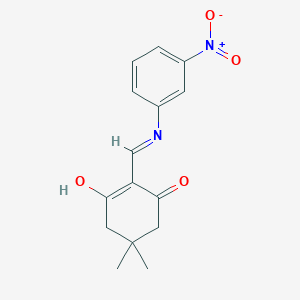 molecular formula C15H16N2O4 B2665120 5,5-二甲基-2-{[(3-硝基苯基)氨基]甲基亚)环己烷-1,3-二酮 CAS No. 64495-92-7