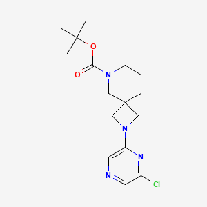 molecular formula C16H23ClN4O2 B2665127 Tert-butyl 2-(6-chloropyrazin-2-yl)-2,8-diazaspiro[3.5]nonane-8-carboxylate CAS No. 2377031-69-9