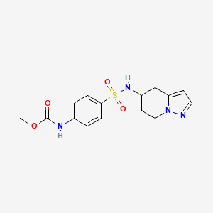 molecular formula C15H18N4O4S B2665128 甲基(4-(N-(4,5,6,7-四氢吡唑啉[1,5-a]吡啶-5-基)磺胺基)苯基)氨基甲酸酯 CAS No. 2034406-20-5