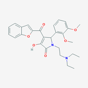 molecular formula C27H30N2O6 B266513 4-(1-benzofuran-2-ylcarbonyl)-1-[2-(diethylamino)ethyl]-5-(2,3-dimethoxyphenyl)-3-hydroxy-1,5-dihydro-2H-pyrrol-2-one 