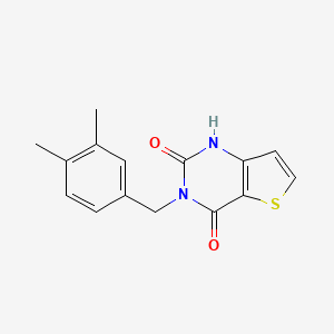 molecular formula C15H14N2O2S B2665137 3-(3,4-二甲基苄基)噻吩[3,2-d]嘧啶-2,4(1H,3H)-二酮 CAS No. 1255787-77-9