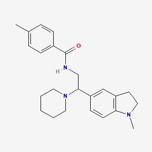 4-methyl-N-(2-(1-methylindolin-5-yl)-2-(piperidin-1-yl)ethyl)benzamide