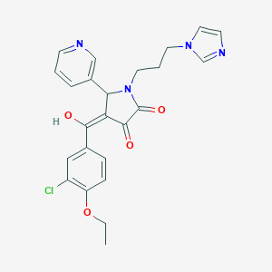 molecular formula C24H23ClN4O4 B266515 4-(3-chloro-4-ethoxybenzoyl)-3-hydroxy-1-[3-(1H-imidazol-1-yl)propyl]-5-(3-pyridinyl)-1,5-dihydro-2H-pyrrol-2-one 