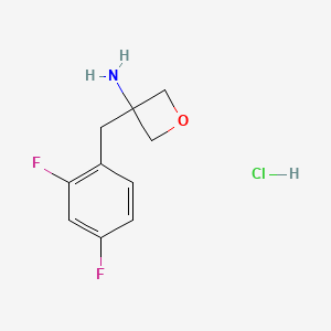 molecular formula C10H12ClF2NO B2665158 3-[(2,4-Difluorophenyl)methyl]oxetan-3-amine;hydrochloride CAS No. 2402830-95-7