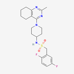 molecular formula C21H26F2N4O2S B2665160 1-(2,5-二氟苯基)-N-(1-(2-甲基-5,6,7,8-四氢喹唑啉-4-基)哌啶-4-基)甲烷磺酰胺 CAS No. 2034412-78-5