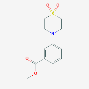 molecular formula C12H15NO4S B2665164 Methyl 3-(1,1-dioxo-1lambda~6~,4-thiazinan-4-yl)benzenecarboxylate CAS No. 900015-34-1