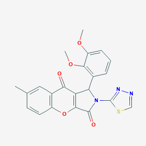 molecular formula C22H17N3O5S B266517 1-(2,3-Dimethoxyphenyl)-7-methyl-2-(1,3,4-thiadiazol-2-yl)-1,2-dihydrochromeno[2,3-c]pyrrole-3,9-dione 