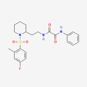 N1-(2-(1-((4-fluoro-2-methylphenyl)sulfonyl)piperidin-2-yl)ethyl)-N2-phenyloxalamide