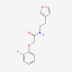 molecular formula C14H14FNO3 B2665173 2-(2-fluorophenoxy)-N-(2-(furan-3-yl)ethyl)acetamide CAS No. 1428352-51-5