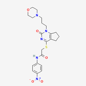 2-((1-(3-morpholinopropyl)-2-oxo-2,5,6,7-tetrahydro-1H-cyclopenta[d]pyrimidin-4-yl)thio)-N-(4-nitrophenyl)acetamide