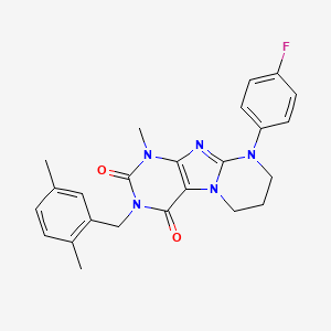 3-[(2,5-dimethylphenyl)methyl]-9-(4-fluorophenyl)-1-methyl-7,8-dihydro-6H-purino[7,8-a]pyrimidine-2,4-dione