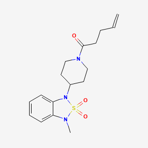 molecular formula C17H23N3O3S B2665184 1-(4-(3-methyl-2,2-dioxidobenzo[c][1,2,5]thiadiazol-1(3H)-yl)piperidin-1-yl)pent-4-en-1-one CAS No. 2034279-82-6