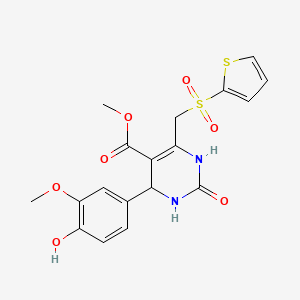 Methyl 4-(4-hydroxy-3-methoxyphenyl)-2-oxo-6-((thiophen-2-ylsulfonyl)methyl)-1,2,3,4-tetrahydropyrimidine-5-carboxylate