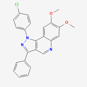 molecular formula C24H18ClN3O2 B2665197 1-(4-chlorophenyl)-7,8-dimethoxy-3-phenyl-1H-pyrazolo[4,3-c]quinoline CAS No. 932280-61-0