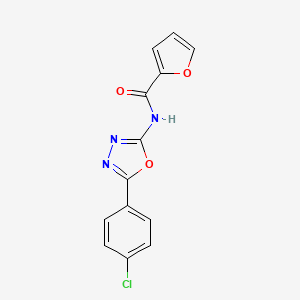 molecular formula C13H8ClN3O3 B2665199 N-(5-(4-chlorophenyl)-1,3,4-oxadiazol-2-yl)furan-2-carboxamide CAS No. 865287-09-8