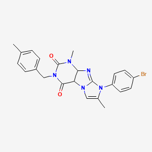 molecular formula C23H20BrN5O2 B2665200 8-(4-bromophenyl)-1,7-dimethyl-3-[(4-methylphenyl)methyl]-1H,2H,3H,4H,8H-imidazo[1,2-g]purine-2,4-dione CAS No. 922683-10-1