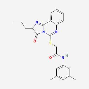 molecular formula C23H24N4O2S B2665203 N-(3,5-dimethylphenyl)-2-((3-oxo-2-propyl-2,3-dihydroimidazo[1,2-c]quinazolin-5-yl)thio)acetamide CAS No. 1173771-71-5