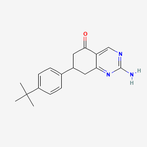 molecular formula C18H21N3O B2665207 2-amino-7-(4-tert-butylphenyl)-7,8-dihydroquinazolin-5(6H)-one CAS No. 523990-62-7