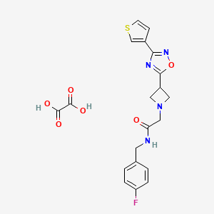 molecular formula C20H19FN4O6S B2665217 N-(4-fluorobenzyl)-2-(3-(3-(thiophen-3-yl)-1,2,4-oxadiazol-5-yl)azetidin-1-yl)acetamide oxalate CAS No. 1421533-01-8