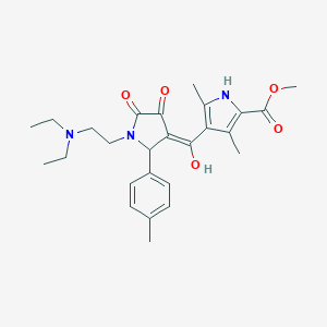 molecular formula C26H33N3O5 B266522 methyl 4-({1-[2-(diethylamino)ethyl]-4-hydroxy-2-(4-methylphenyl)-5-oxo-2,5-dihydro-1H-pyrrol-3-yl}carbonyl)-3,5-dimethyl-1H-pyrrole-2-carboxylate 