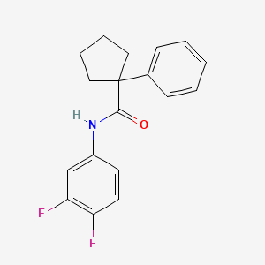 molecular formula C18H17F2NO B2665222 N-(3,4-difluorophenyl)-1-phenylcyclopentane-1-carboxamide CAS No. 1024266-42-9