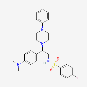 N-(2-(4-(dimethylamino)phenyl)-2-(4-phenylpiperazin-1-yl)ethyl)-4-fluorobenzenesulfonamide