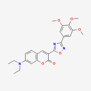 molecular formula C24H25N3O6 B2665228 7-(diethylamino)-3-[3-(3,4,5-trimethoxyphenyl)-1,2,4-oxadiazol-5-yl]-2H-chromen-2-one CAS No. 892757-65-2