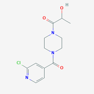 molecular formula C13H16ClN3O3 B2665236 1-[4-(2-Chloropyridine-4-carbonyl)piperazin-1-yl]-2-hydroxypropan-1-one CAS No. 1797050-55-5