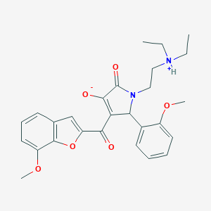 (E)-{1-[2-(diethylammonio)ethyl]-2-(2-methoxyphenyl)-4,5-dioxopyrrolidin-3-ylidene}(7-methoxy-1-benzofuran-2-yl)methanolate