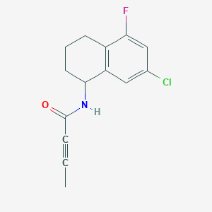 molecular formula C14H13ClFNO B2665240 N-(7-Chloro-5-fluoro-1,2,3,4-tetrahydronaphthalen-1-yl)but-2-ynamide CAS No. 2411315-25-6