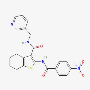 molecular formula C22H20N4O4S B2665241 2-[(4-nitrobenzoyl)amino]-N-(3-pyridinylmethyl)-4,5,6,7-tetrahydro-1-benzothiophene-3-carboxamide CAS No. 609796-11-4