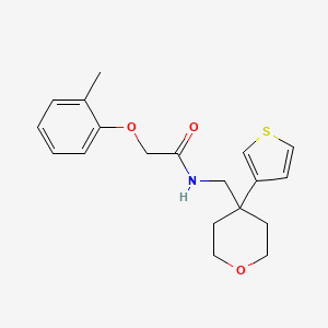 molecular formula C19H23NO3S B2665249 N-((4-(thiophen-3-yl)tetrahydro-2H-pyran-4-yl)methyl)-2-(o-tolyloxy)acetamide CAS No. 2319832-48-7