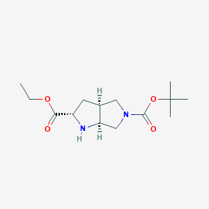 molecular formula C14H24N2O4 B2665250 外消旋-(2S,3aS,6aS)-5-叔丁基-2-乙基六氢吡咯[3,4-b]吡咯-2,5(1H)-二甲酸酯 CAS No. 1330764-83-4