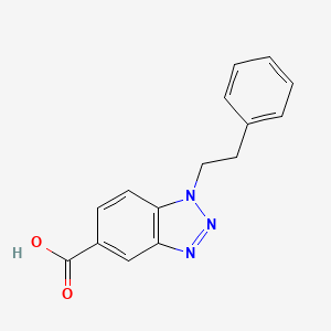molecular formula C15H13N3O2 B2665251 1-(2-苯乙基)-1H-1,2,3-苯并三唑-5-羧酸 CAS No. 878427-72-6