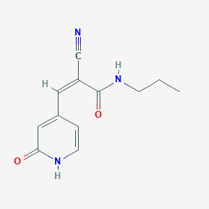 molecular formula C12H13N3O2 B2665259 (Z)-2-Cyano-3-(2-oxo-1H-pyridin-4-yl)-N-propylprop-2-enamide CAS No. 2094958-03-7