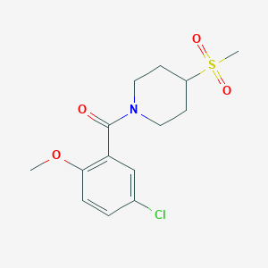 (5-Chloro-2-methoxyphenyl)(4-(methylsulfonyl)piperidin-1-yl)methanone